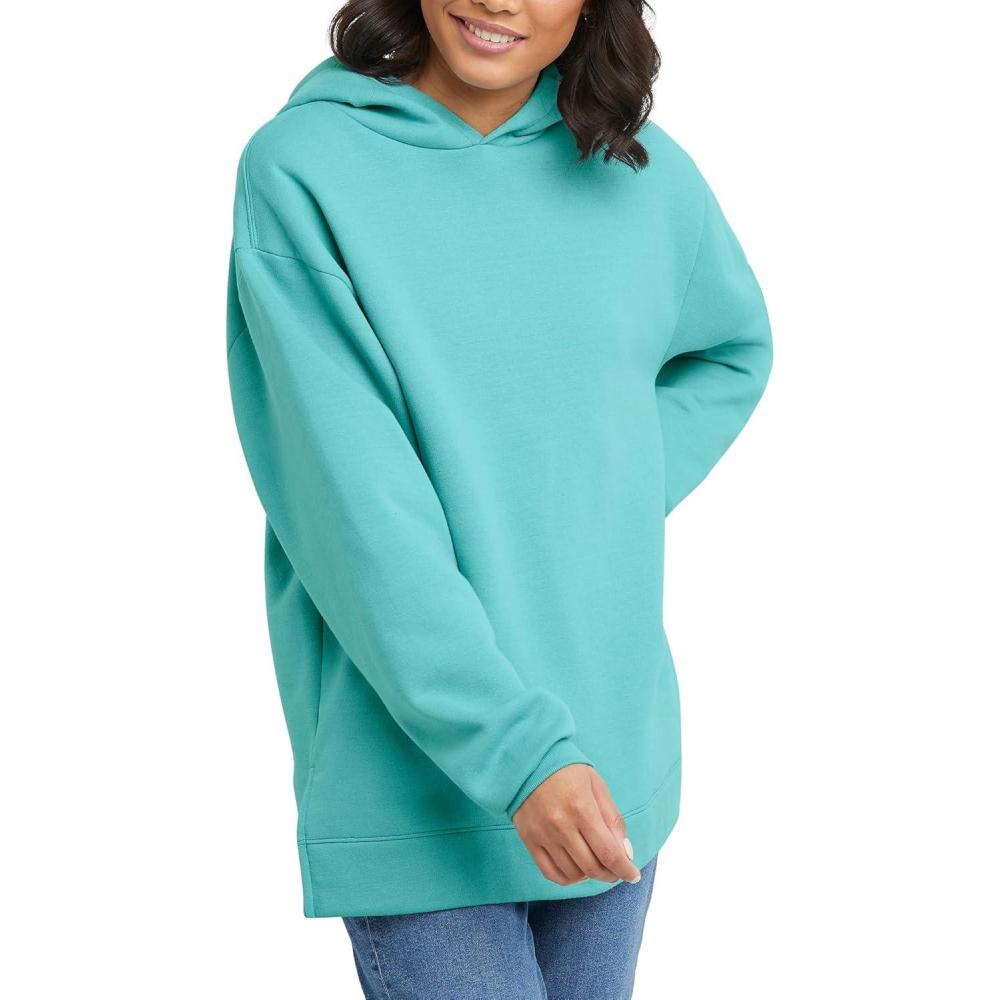 imageHanes womens Ecosmart Fleece Hoodie Midweight Sweatshirt for Women Kanga PocketSpanish Moss