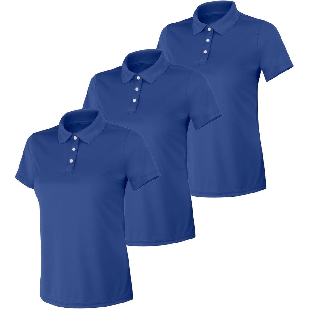 imageHanes womens Performance Polo Single or 3Pack Sport Cool DRI MoistureWicking Polo Shirt 40 UPF ProtectionDeep Royal
