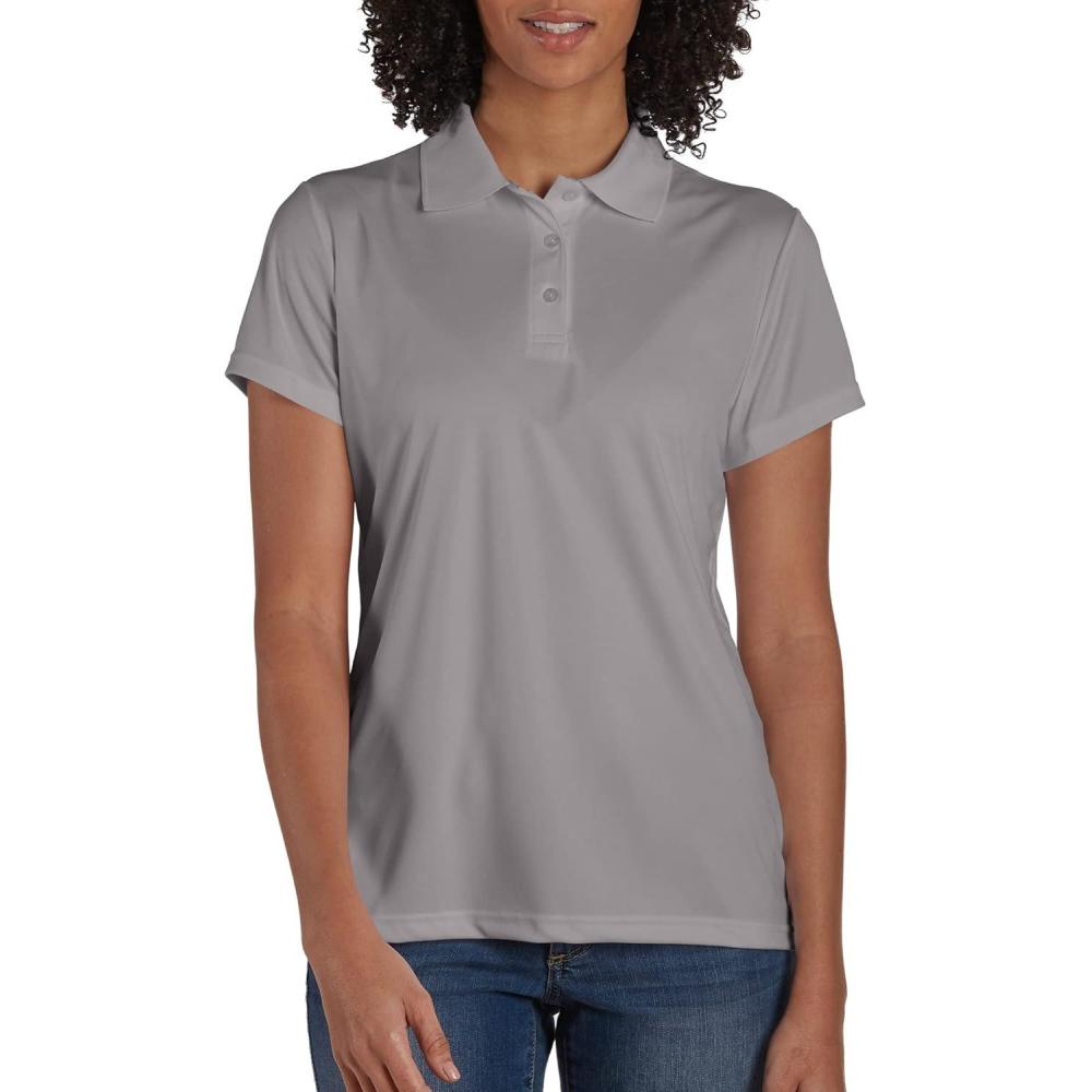 imageHanes womens Performance Polo Single or 3Pack Sport Cool DRI MoistureWicking Polo Shirt 40 UPF ProtectionGraphite 1 Pack