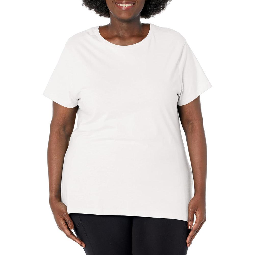 imageJUST My Size Womens PlusSize Short Sleeve Crew Neck TeeWhite