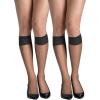 imageHanes Silk Reflections Reinforced Toe Silky Sheer KneeHigh Stockings Barely Black One Size Pack of 2