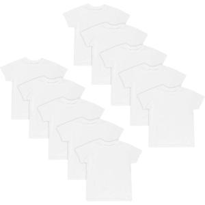 Hanes Boys Boys’ Undershirt, EcoSmart Short Sleeve Crew Shirts, Multiple Packs Available(White – 10 Pack)