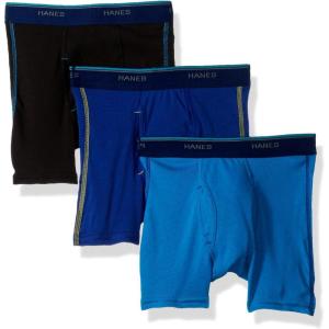 Hanes Boys’ Red Label Comfort Flex Sport Inspired Boxer Briefs 3-Pack(Assorted)