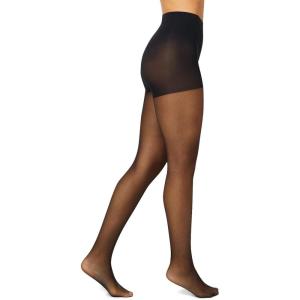 Hanes EcoSmart Women’s Control Top, Sheer Toe, Tights(Black)
