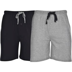Hanes Men’s 2-Pack Sleep Shorts – Cotton Lounge Shorts, 7.5″ Inseam, Breathable Fit, Elastic Waist, Pantalones para Dormir (2-Pack)(Heather Grey/Black)