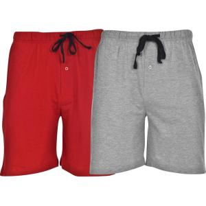 Hanes Men’s 2-Pack Sleep Shorts – Cotton Lounge Shorts, 7.5″ Inseam, Breathable Fit, Elastic Waist, Pantalones para Dormir (2-Pack)(Red/Grey Heather)