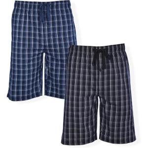 Hanes Men’s 2-Pack Woven Pajama Shorts – Lightweight Breathable Lounge Fit for Summer, Pantalones Cortos para Hombre 2-Pack(Navy/Black)