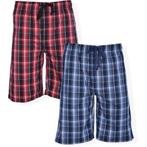 Hanes Men’s 2-Pack Woven Pajama Shorts – Lightweight Breathable Lounge Fit for Summer, Pantalones Cortos para Hombre 2-Pack(Red/Navy)