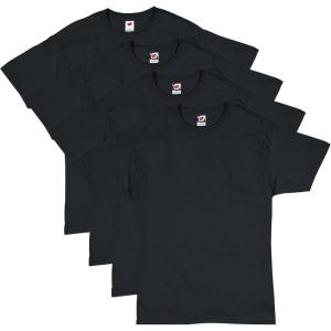Hanes Men’s Essentials Tshirt 4 and 6 Packs, ComfortSoft Tee, Cotton Shirt for Men(Black – 4 Pack)