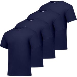 Hanes Men’s Essentials Tshirt 4 and 6 Packs, ComfortSoft Tee, Cotton Shirt for Men(Navy – 4 Pack)