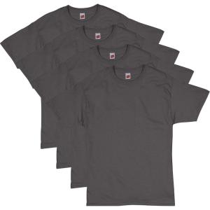 Hanes Men’s Essentials Tshirt 4 and 6 Packs, ComfortSoft Tee, Cotton Shirt for Men(Smoke Gray – 4 Pack)