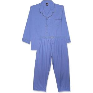 Hanes Men’s Long Sleeve Plain Weave Pajama Set(Blue)