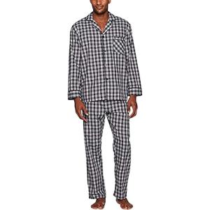 Hanes Men’s Long Sleeve Plain Weave Pajama Set(Grey)