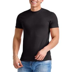Hanes Mens Originals Lightweight T-Shirt, Crewneck T-Shirts for Men, Tri-Blend Tee, Available in Tall(Black)