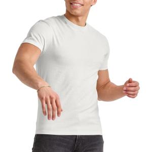Hanes Mens Originals Lightweight T-Shirt, Crewneck T-Shirts for Men, Tri-Blend Tee, Available in Tall(Eco White)