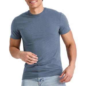 Hanes Mens Originals Lightweight T-Shirt, Crewneck T-Shirts for Men, Tri-Blend Tee, Available in Tall(Regal Navy Heather)