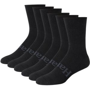 Hanes Men’s Originals Supersoft Crew Socks, Stretch Crew Socks For Men, 6-12, 6-Pairs(Black)
