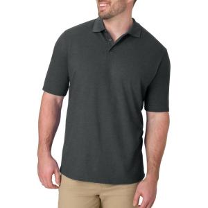 Hanes Men’s X-Temp Short Sleeve Polo Shirt, Midweight Men’s Shirt(Charcoal Heather)