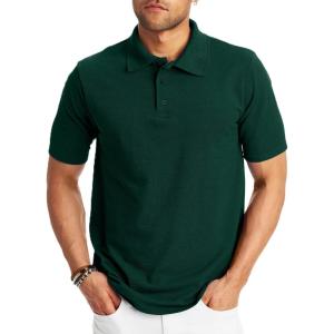 Hanes Men’s X-Temp Short Sleeve Polo Shirt, Midweight Men’s Shirt(Deep Forest)