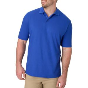 Hanes Men’s X-Temp Short Sleeve Polo Shirt, Midweight Men’s Shirt(Deep Royal)