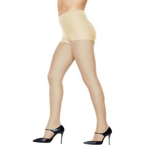 Hanes Plus Women’s Silky Sheer Tights with X-Temp Technology, Control Top, Enhanced Toe(Pearl)