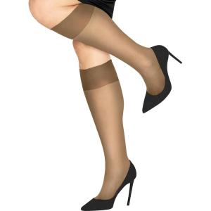 Hanes Silk Reflections Women’s Wicking Cool Comfort Silky Sheer, Enhanced Toe, Plus Size Knee-Highs(Little Color)