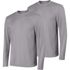 Hanes Sport Men’s Long-Sleeve T-Shirt Pack, Cool DRI Moisture-Wicking Performance T-Shirts, Performance Tee, 2-Pack(Graphite)