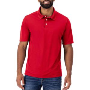 Hanes Sport Men’s Polo Shirt, Men’s Cool DRI Moisture-Wicking Performance Polo Shirt, Jersey Knit Performance Polo Shirt(Deep Red)