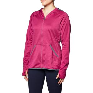 Hanes Sport Women’s Performance Fleece Full Zip Hoodie(Fresh Berry Heather/Dada Grey Binding)