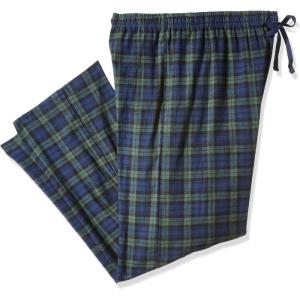 Hanes Ultimate Men’s Flannel Pajama Pants, Plaid Cotton Loungewear, Pj Bottoms with Pockets, Extended Sizes(Green Plaid)