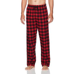 Hanes Ultimate Men’s Flannel Pajama Pants, Plaid Cotton Loungewear, Pj Bottoms with Pockets, Extended Sizes(Red Buffalo Plaid)