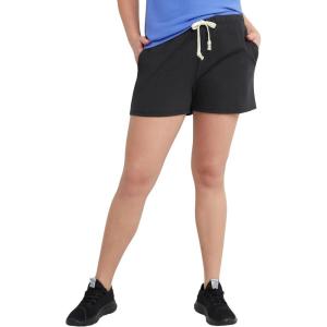 Hanes Womens Essentials Drawstring Shorts, Cotton Shorts for Women, Adjustable Shorts(Black)