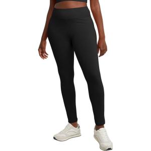 Hanes Women’s Leggings, Ankle-Length Leggings for Women, Stretch Cotton-Spandex Leggings, High Waist, 27″(Black)