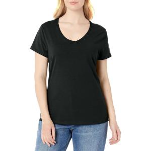 Hanes Women’s Nano Premium Cotton V-Neck T-Shirt Pack(Black – 1 Pack)