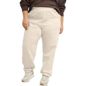 Hanes Womens Originals Midweight Fleece Joggers, Sweatpants with Pockets, Place Flowers, 30″, Plus(Natural)