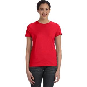 Hanes Women’s Perfect-T Crewneck T-Shirt, Lightweight Cotton Short Sleeve Tee for Women(Athletic Red)
