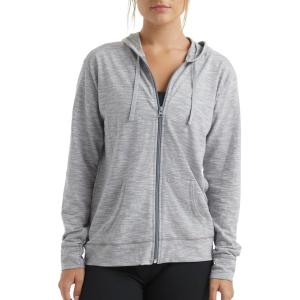 Hanes Women’s Slub Knit Full-Zip Hoodie, Textured Cotton Zip-Up T-Shirt Hoodie for Women(Dada Gray Pe Heather)