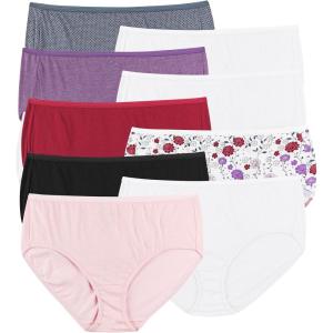 Hanes Women’s Underwear Brief Pack, 10-Pack, Full-Coverage Brief Panties, Moisture-Wicking Underwear for Women(Assorted)