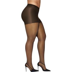 Hanes womens Curves Control Top Sheer Toe Silky Sheer Pantyhose With Wicking Cool Comfort(Gentle Brown)