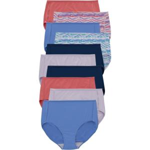 Hanes womens Microfiber Panties Pack, Moisture-wicking Stretch Underwear, 10-pack (Colors May Vary)(Assorted Colors  10-pack Briefs)