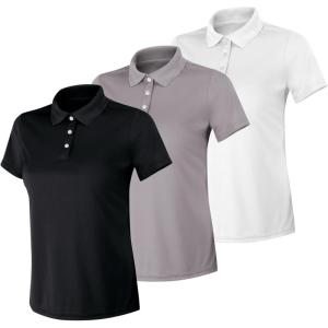 Hanes womens Performance Polo, Single or 3-Pack, Sport Cool DRI Moisture-Wicking Polo Shirt, 40+ UPF Protection(Black/White/Gray – 3 Pack)