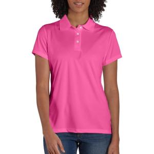 Hanes womens Performance Polo, Single or 3-Pack, Sport Cool DRI Moisture-Wicking Polo Shirt, 40+ UPF Protection(Wow Pink)