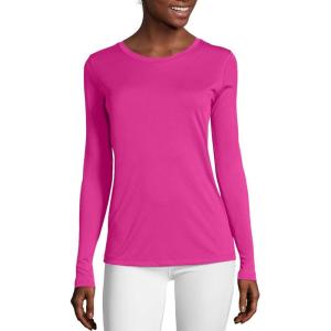 Hanes womens Sport Cool Dri Performance T-shirt, Short Or Long Sleeve(Fresh Berry)