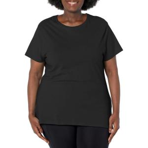 JUST My Size Womens Plus-Size Short Sleeve Crew Neck Tee(Black)
