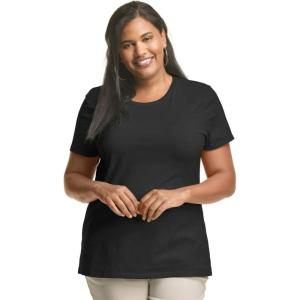JUST My Size Womens Plus-Size Short Sleeve Crew Neck Tee(Ebony)