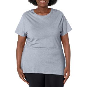 JUST My Size Womens Plus-Size Short Sleeve Crew Neck Tee(Light Steel)