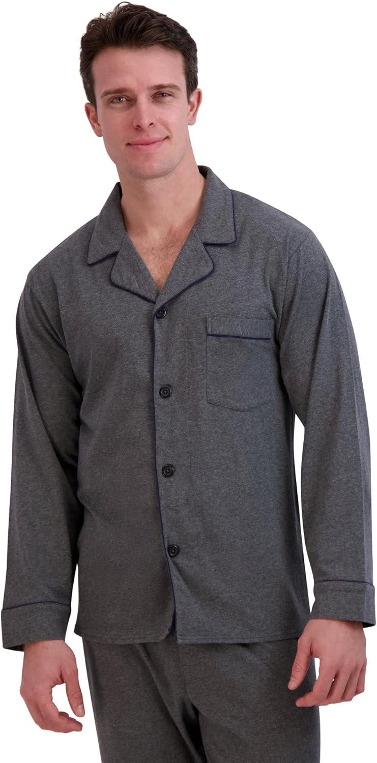 imageHanes Mens Lsss with PipingCharcoal Heather Grey