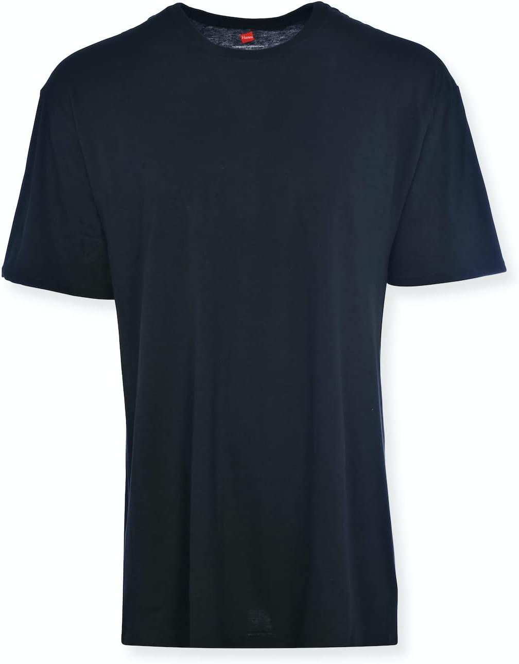 imageHanes Mens Tall 100 Cotton Crew Neck Undershirts Tagless Ultra Comfort MultipackBlack 3 Pack