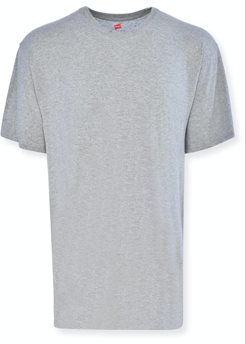 imageHanes Mens Tall 100 Cotton Crew Neck Undershirts Tagless Ultra Comfort MultipackGrey 5 Pack