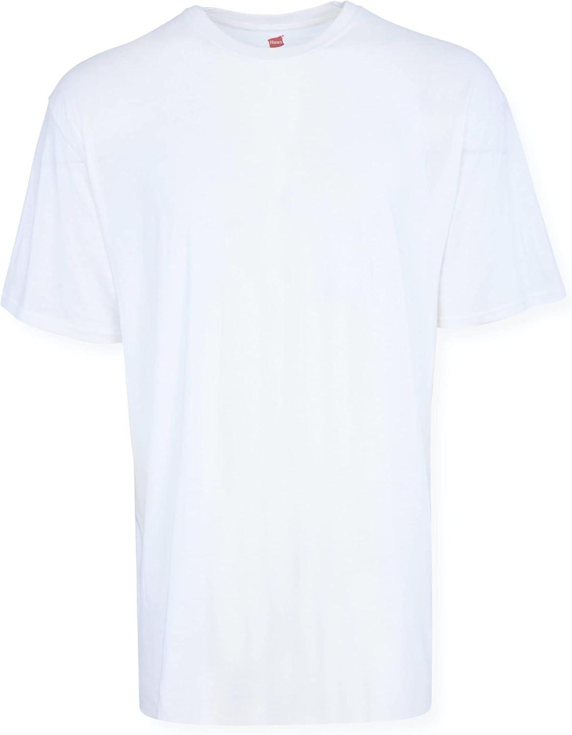 imageHanes Mens Tall 100 Cotton Crew Neck Undershirts Tagless Ultra Comfort MultipackWhite 5 Pack